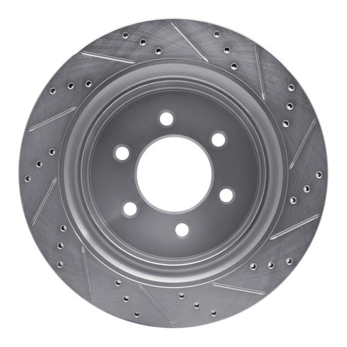 R1 12-20 Ford F-150 4WD Rear Left Drilled & Slotted Silver Brake Rotor