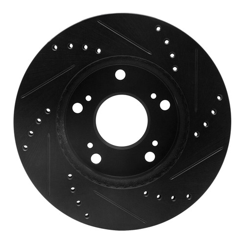 R1 12-15 Acura ILX Front Left Drilled & Slotted Black Brake Rotor