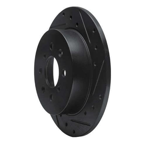 R1 01-05 Acura EL Rear Right Drilled & Slotted Black Brake Rotor