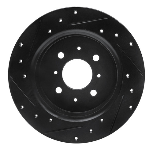 R1 01-05 Acura EL Rear Right Drilled & Slotted Black Brake Rotor