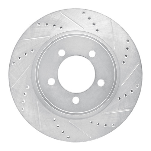 R1 06-10 Ford Explorer Sport Trac Front Right Drilled & Slotted Silver Brake Rotor