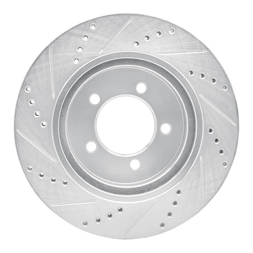 R1 06-10 Ford Explorer Sport Trac Front Right Drilled & Slotted Silver Brake Rotor