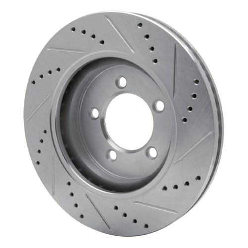 R1 06-10 Ford Explorer Sport Trac Front Left Drilled & Slotted Silver Brake Rotor