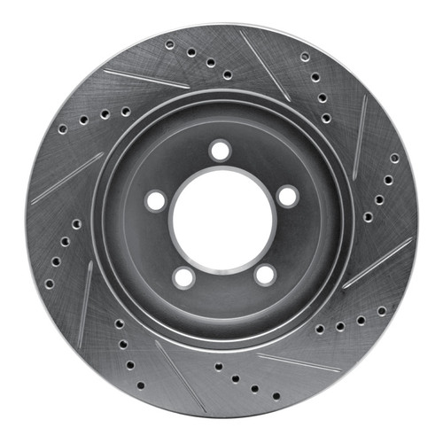 R1 06-10 Ford Explorer Sport Trac Front Left Drilled & Slotted Silver Brake Rotor