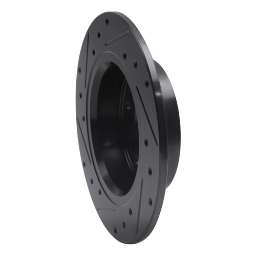 R1 03-08 Acura TSX Rear Right Drilled & Slotted Black Brake Rotor