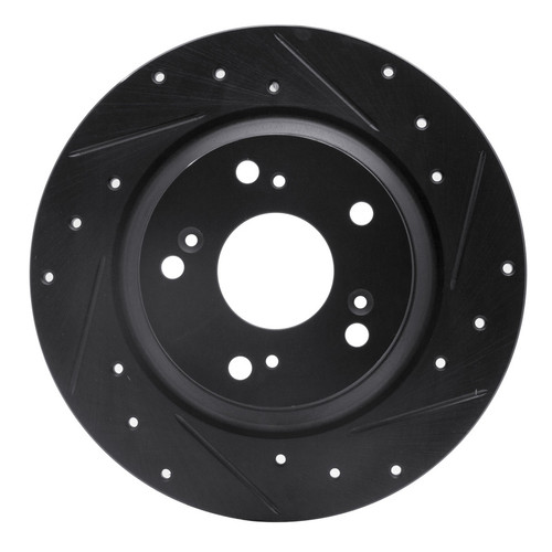 R1 00-09 Honda S2000 Rear Right Drilled & Slotted Black Brake Rotor