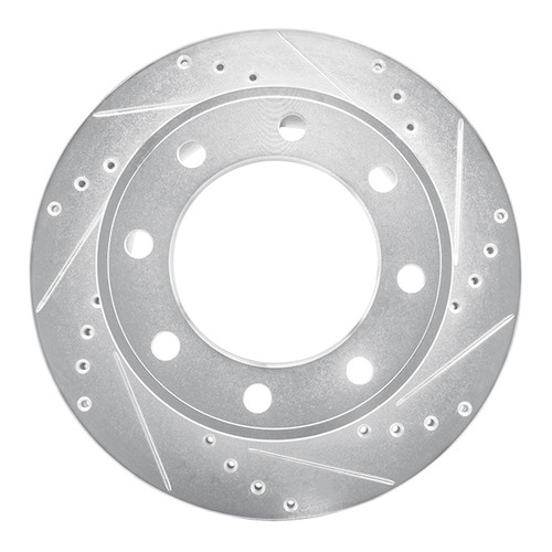 R1 05-12 Ford F-250 4WD (Super Duty) Rear Right Drilled & Slotted Silver Brake Rotor