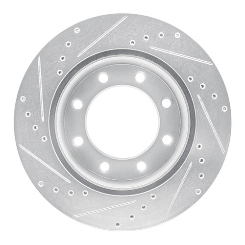R1 05-12 Ford F-250 4WD (Super Duty) Rear Right Drilled & Slotted Silver Brake Rotor