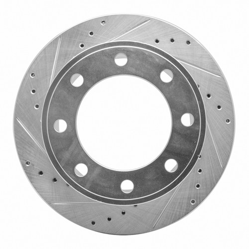 R1 05-12 Ford F-250 2WD (Super Duty) Rear Left Drilled & Slotted Silver Brake Rotor