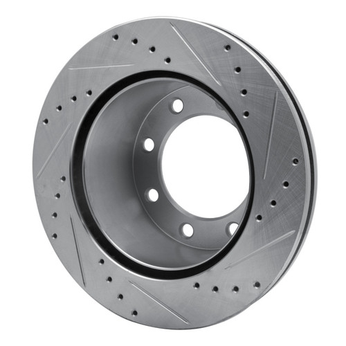 R1 05-12 Ford F-250 2WD (Super Duty) Rear Left Drilled & Slotted Silver Brake Rotor