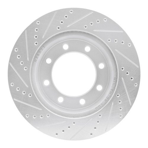 R1 05-12 Ford F-450 Super Duty Front Right Drilled & Slotted Silver Brake Rotor