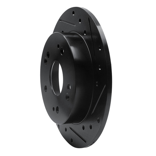 R1 97-15 Acura CSX Rear Right Drilled & Slotted Black Brake Rotor