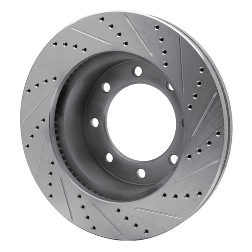 R1 05-12 Ford F-350 Super Duty 4WD Front Left Drilled & Slotted Silver Brake Rotor