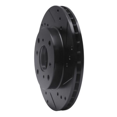 R1 98-02 Acura CL Front Right Drilled & Slotted Black Brake Rotor