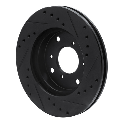 R1 98-02 Acura CL Front Left Drilled & Slotted Black Brake Rotor