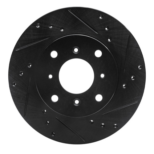 R1 92-96 Honda Prelude Front Right Drilled & Slotted Black Brake Rotor ECB-59021R