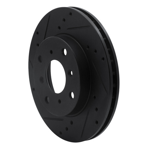 R1 92-96 Honda Prelude Front Left Drilled & Slotted Black Brake Rotor ECB-59021L