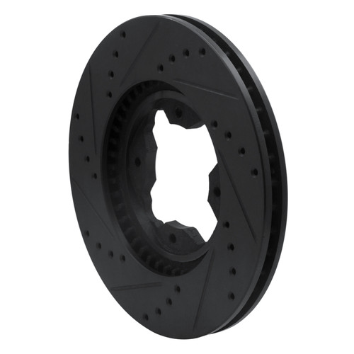 R1 91-97 Acura CL Front Right Drilled & Slotted Black Brake Rotor