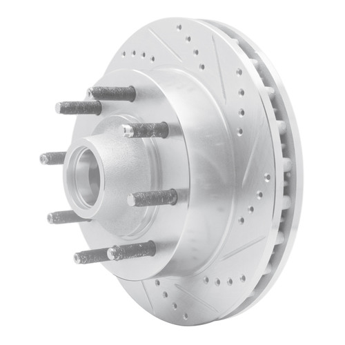 R1 03-05 Ford F-250 2WD (Super Duty) Front Right Drilled & Slotted Silver Brake Rotor