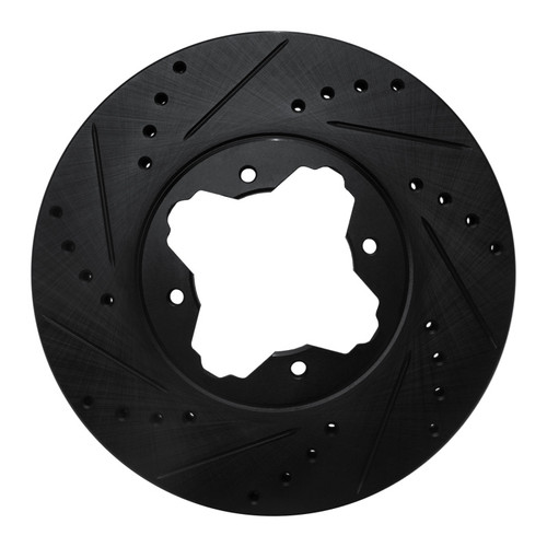 R1 91-97 Acura CL Front Left Drilled & Slotted Black Brake Rotor