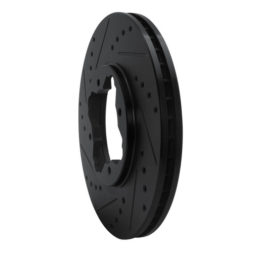 R1 91-97 Acura CL Front Left Drilled & Slotted Black Brake Rotor