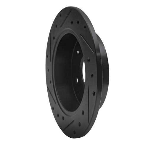 R1 92-97 Acura CL Rear Right Drilled & Slotted Black Brake Rotor