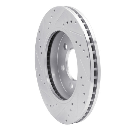 R1 04-08 Ford F-150 4WD Front Right Drilled & Slotted Silver Brake Rotor EDZ-54186R