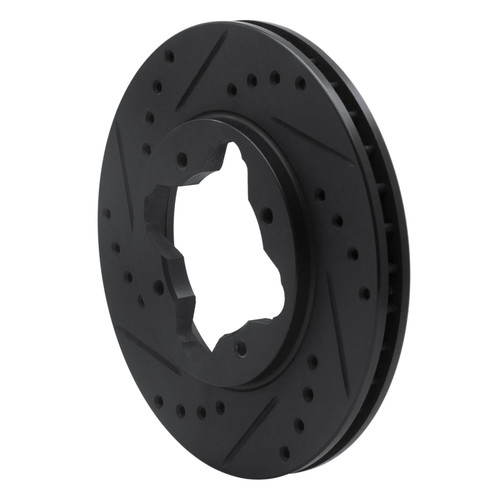 R1 90-97 Acura CL Front Left Drilled & Slotted Black Brake Rotor