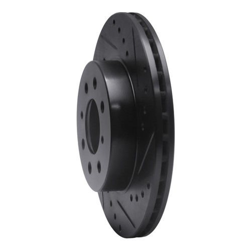 R1 88-91 Honda Accord Sedan Front Right Drilled & Slotted Black Brake Rotor