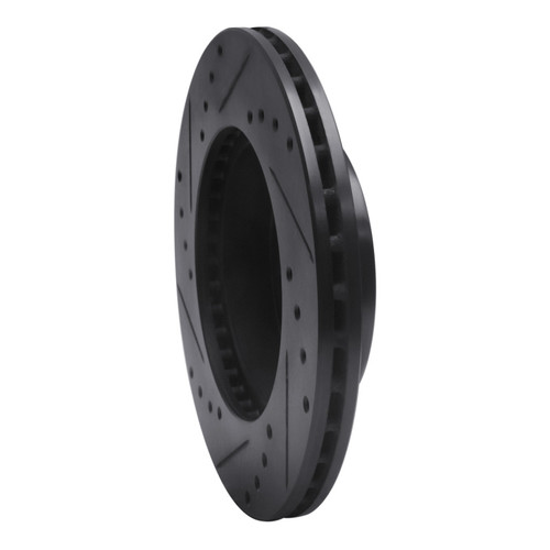 R1 88-91 Honda Accord Sedan Front Right Drilled & Slotted Black Brake Rotor