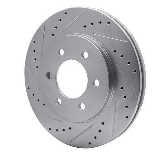 R1 02-06 Ford Expedition Front Left Drilled & Slotted Silver Brake Rotor