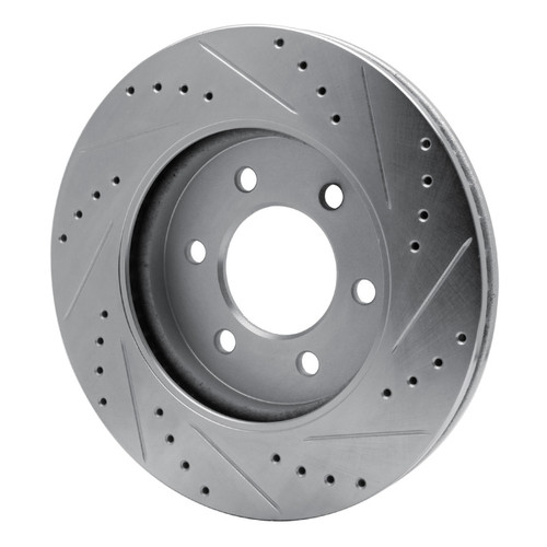 R1 02-06 Ford Expedition Front Left Drilled & Slotted Silver Brake Rotor