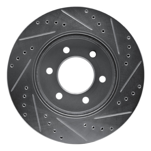R1 02-06 Ford Expedition Front Left Drilled & Slotted Silver Brake Rotor