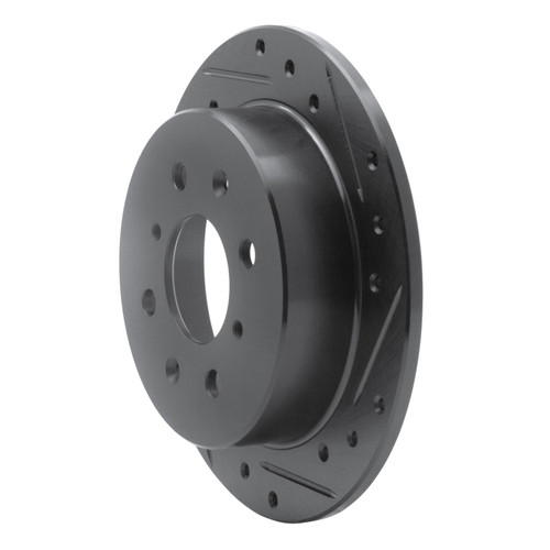 R1 88-01 Acura Integra Rear Right Drilled & Slotted Black Brake Rotor