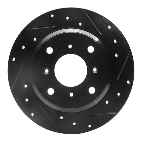 R1 86-96 Acura Legend Rear Right Drilled & Slotted Black Brake Rotor