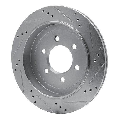 R1 02-06 Ford Expedition Rear Left Drilled & Slotted Silver Brake Rotor