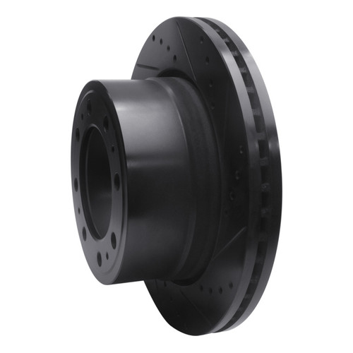 R1 19-25 Ram 3500 Rear Right Drilled & Slotted Black Brake Rotor ECB-40122R