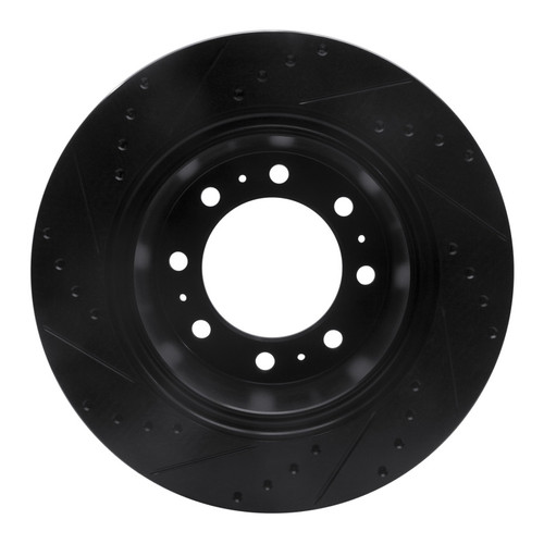 R1 19-25 Ram 3500 Rear Right Drilled & Slotted Black Brake Rotor ECB-40122R