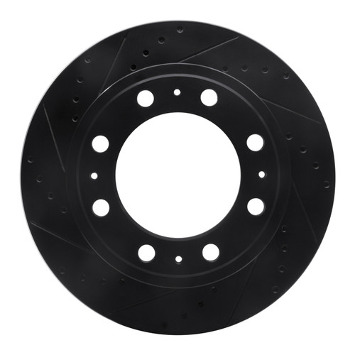 R1 19-25 Ram 3500 Rear Left Drilled & Slotted Black Brake Rotor ECB-40122L