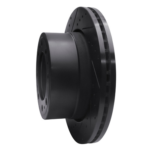 R1 19-25 Ram 3500 Rear Left Drilled & Slotted Black Brake Rotor ECB-40122L