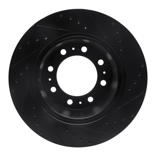 R1 19-25 Ram 3500 Rear Left Drilled & Slotted Black Brake Rotor ECB-40122L