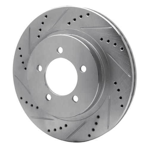 R1 02-05 Ford Explorer Front Left Drilled & Slotted Silver Brake Rotor