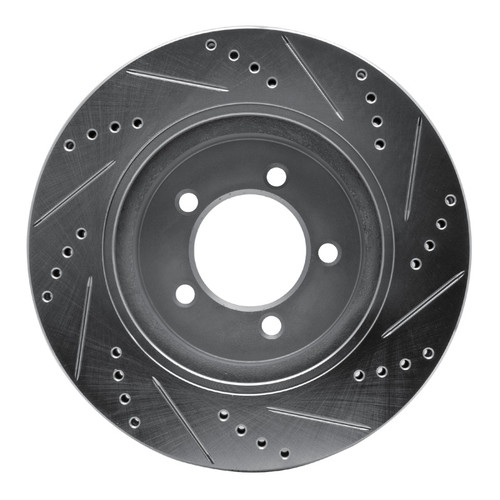 R1 02-05 Ford Explorer Front Left Drilled & Slotted Silver Brake Rotor