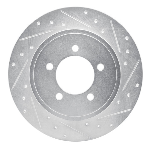 R1 02-10 Ford Explorer Rear Right Drilled & Slotted Silver Brake Rotor