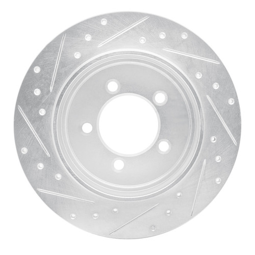 R1 02-10 Ford Explorer Rear Right Drilled & Slotted Silver Brake Rotor