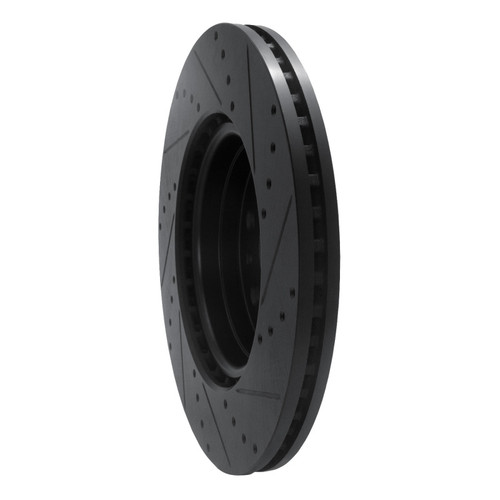 R1 19-25 Ram 1500 Front Left Drilled & Slotted Black Brake Rotor