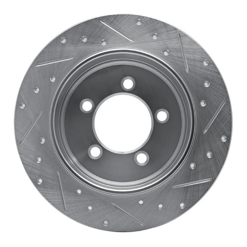 R1 02-10 Ford Explorer Sport Trac Rear Left Drilled & Slotted Silver Brake Rotor