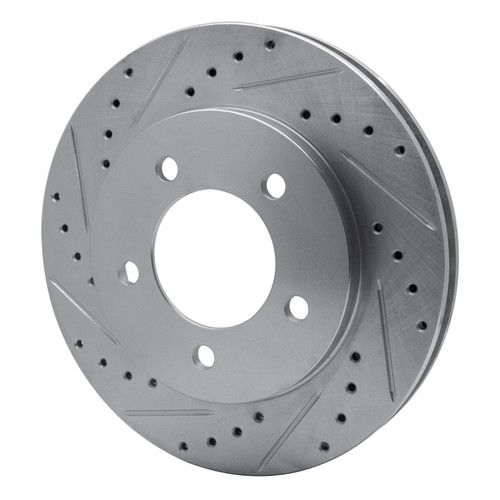 R1 97-02 Ford Expedition Front Left Drilled & Slotted Silver Brake Rotor