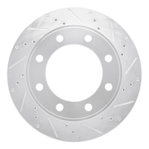 R1 99-05 Ford F-250 4WD (Super Duty) Front Right Drilled & Slotted Silver Brake Rotor