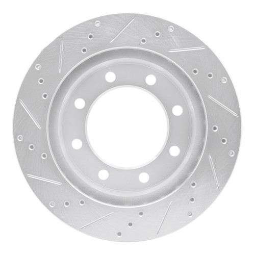 R1 99-05 Ford F-250 4WD (Super Duty) Front Right Drilled & Slotted Silver Brake Rotor